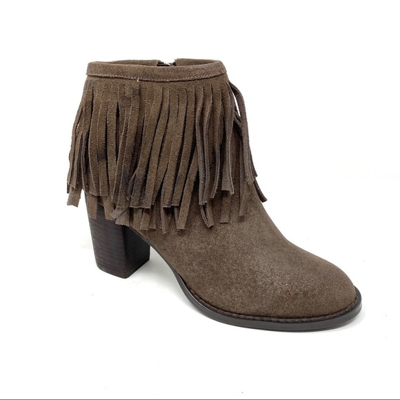 Azura by Spring Step brown suede fringed Bernat Booties - Picture 1 of 7